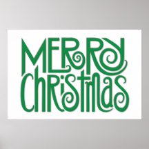 Merry Christmas green Poster