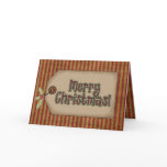 Merry Christmas Greeting Card with holly & tag