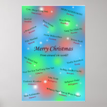 Merry Christmas Greetings From Across the World Print