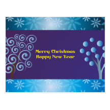 Merry Christmas Happy New Year Postkarten