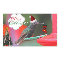 Merry Christmas Hummingbird Stickers