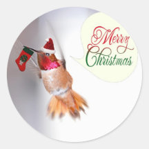 Merry Christmas Hummingbird Sticker