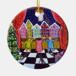 Merry Christmas Kids Angel Round Ornament
