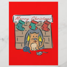 Merry Christmas Kitty Stockings Flyer Design