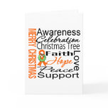 Merry Christmas Leukemia Ribbon Collage Cards
