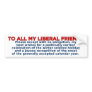 Merry Christmas Liberal Friends Bumper Sticker