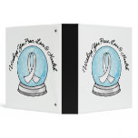 Merry Christmas Lung Cancer Ribbon Snowglobe 3 Ring Binder