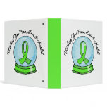 Merry Christmas Lymphoma Ribbon Snowglobe 3 Ring Binder
