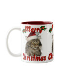 Merry Christmas Maine Coon Cat Coffee Mugs