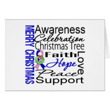Merry Christmas Male Breast Cancer Ribbon Collage Cards
