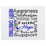 Merry Christmas Male Breast Cancer Ribbon Collage flyers
