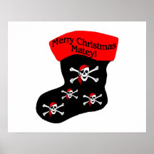 Merry Christmas Matey Stocking Poster