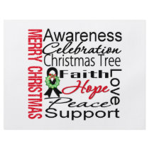Merry Christmas Melanoma Ribbon Collage Flyer Design