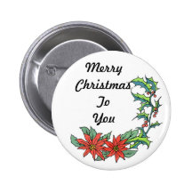 Merry Christmas Message Button pin Badge