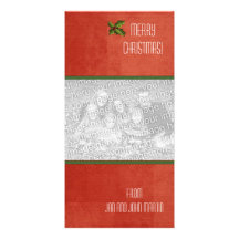 Merry Christmas Modern  Minimalist Customized Photo Card