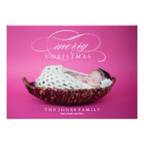 Merry Christmas - Modern Newborn Holiday invitations
