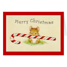 "Merry Christmas Mouse" Holiday Greeting Card