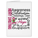 Merry Christmas Multiple Myeloma Ribbon Collage Greeting Card