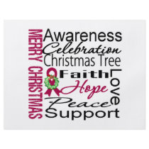 Merry Christmas Multiple Myeloma Ribbon Collage Flyer Design