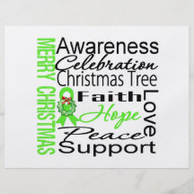 Merry Christmas Non-Hodgkins Lymphoma Ribbon Flyer Design