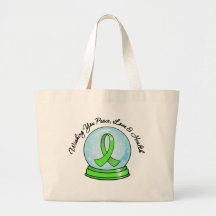 Merry Christmas Non Hodgkins Lymphoma Snowglobe Canvas Bags
