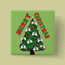 Merry Christmas Nurse Cap Tree buttons