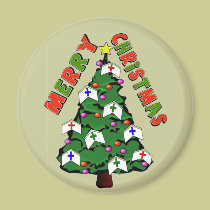 Merry Christmas Nurse Cap Tree magnets