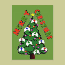 Merry Christmas Nurse Cap Tree postcards