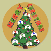 Merry Christmas Nurse Cap Tree stickers