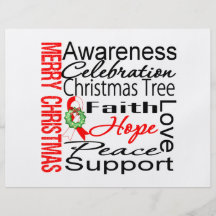 Merry Christmas Oral Cancer Ribbon Collage Custom Flyer