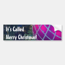 Merry Christmas Ornament Bumper Sticker