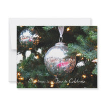 Merry Christmas Ornament Card invitations