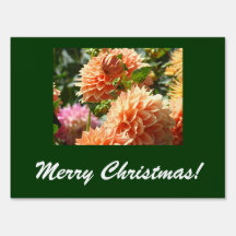 Merry Christmas outdoor lawn sign Floral Flowers