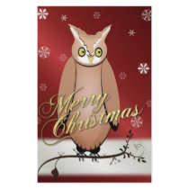 Merry Christmas Owl Red Customized Stationery