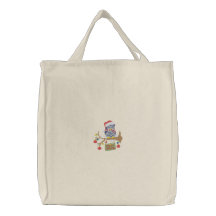 Merry Christmas Owl Tote Bag