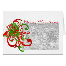 Merry Christmas Paint Splat Swirlies Card