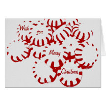 Merry Christmas Peppermints Greeting Card