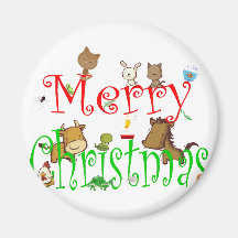 MERRY CHRISTMAS PETS FRIDGE MAGNETS