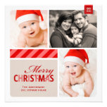 Merry Christmas Photo Card | Red, White, Cream Invite