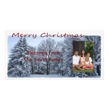 Merry Christmas Photo Card - Snowy Trees