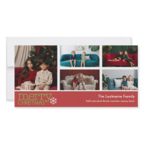 Merry Christmas Photo Card with 5 photo collage