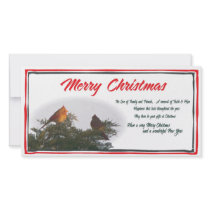 Merry Christmas photo card with cardinals