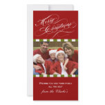 Merry Christmas Photo Cards Red Green Stripe