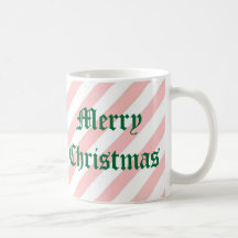 Merry Christmas Pink Candy Stripe Mug