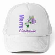 Merry Christmas Purple Theme Candy Ornament Holly Hat