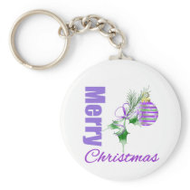 Merry Christmas Purple Theme Candy Ornament Holly Keychains