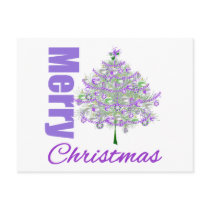 Merry Christmas Purple Theme Christmas Tree Post Card