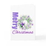 Merry Christmas Purple Theme Garden Wreath cards