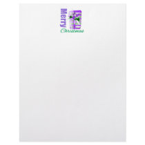 Merry Christmas Purple Theme Giftbox Personalized Letterhead