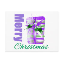 Merry Christmas Purple Theme Giftbox Postcards